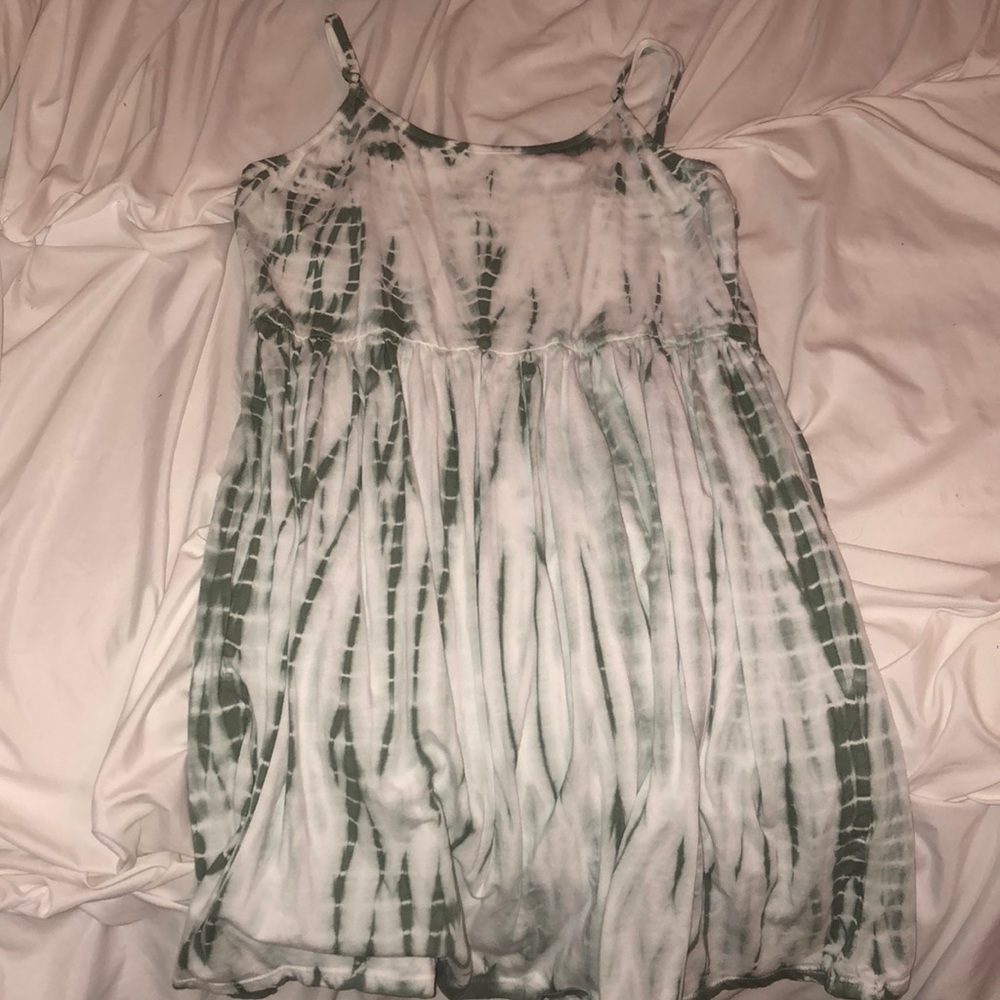 navy green tie dye float dress. - forever 21